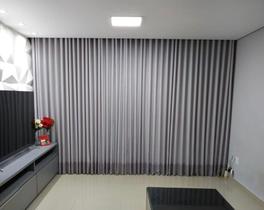 Cortina Gaze de linho c/ forro Blackout 100% trilho duplo 6m x 2,70m