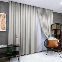 Cortina Gaze De Linho Com Blackout 5,00x2,60 Trilho Suiço Duplo