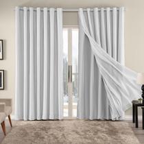 Cortina Gaze de Linho com Blackout em Tecido 2,80m x 1,70m Para Janela Quarto e Sala - Marias Enxoval Cortinas