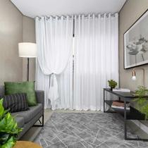 Cortina Gaze de linho Com Forro 4,00X2,60 Para Varão - Sala/Quarto