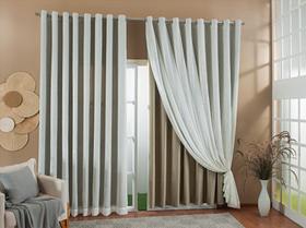 Cortina Gaze De Linho Forro Blackout 8,00x2,30m Sala E Quarto Varias Cores