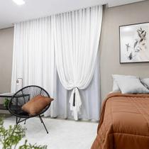 Cortina Gaze Linho 4,00x2,60 Com Blackout Para Trilho Suiço Simples