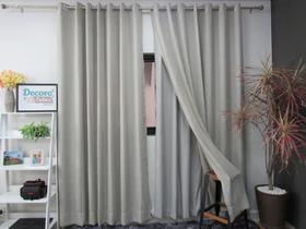 Cortina Gaze Linho Com Forro 4,00X2,60M Cinza Decore&Cubra