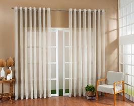 Cortina Ge Linho Bege 5,00X2,60 Sala Quarto