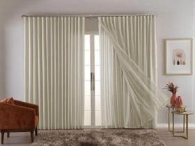 Cortina Ge Linho Com Forro 6M X 2.50 Altura -Trilho Suíço