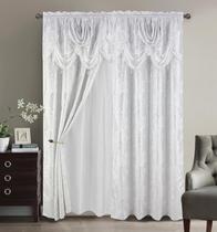 Cortina GLORY RUGS Jacquard Luxury Window, conjunto de 2 painéis, branco Cortina GLORY RUGS Jacquard Luxury Window, conjunto de 2 painéis, branco