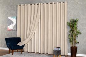 Cortina Grande Luxo Voil Gaze de Linho 4metros com Forro de Microfibra Sala Quarto Cortina Grande Luxo Voil Gaze de Linho 4metros com Forro de Microfibra Sala Quarto