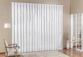 Cortina Grande para Sala com Renda Branca 4,00m x 2,50m Nicole Cortina Grande para Sala com Renda Branca 4,00m x 2,50m Nicole