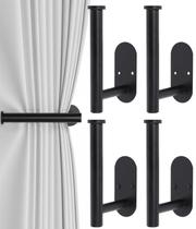 Cortina Holdbacks Hoousuper 304 de aço inoxidável preto 4 unidades