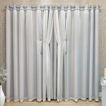 Cortina Idealle Tecido Blackout Voal Premium 2,00x1,70m Corta Luz Luxo - Gelo - 100% Poliéster Cortina Idealle Tecido Blackout Voal Premium 2,00x1,70m Corta Luz Luxo - Gelo - 100% Poliéster
