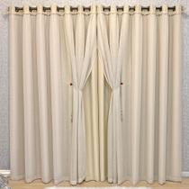 Cortina Idealle Tecido Blackout Voal Premium 2,00x1,70m Corta Luz Luxo - Palha - 100% Poliéster Cortina Idealle Tecido Blackout Voal Premium 2,00x1,70m Corta Luz Luxo - Palha - 100% Poliéster