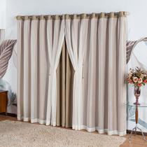 Cortina Idealle Tecido Blackout Voal Premium 4,00x2,70m Corta Luz Luxo Varão 4M - Chocolate - 100% Poliéster Cortina Idealle Tecido Blackout Voal Premium 4,00x2,70m Corta Luz Luxo Varão 4M - Chocolate - 100% Poliéster