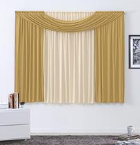 Cortina Impéria 2,00x1,70m Marfim e Dourado
