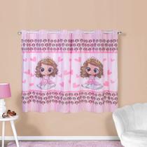 Cortina Infantil 2,00x1,50 Estampa Bebê Quarto Amiguinhas