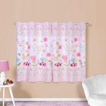 Cortina Infantil 2,00x1,50 Estampa Bebê Quarto Flores
