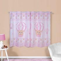 Cortina Infantil 2,00x1,50 Estampa Bebê Quarto Ursa Baloeira