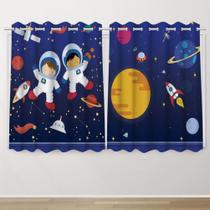 Cortina Infantil 2,60x1,50 Astronauta Decoração Quarto Criança- IMPAKTO VISUAL