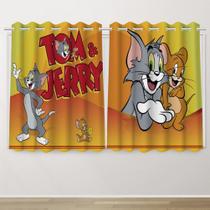 Cortina Infantil 2,60x1,50 Tom e Jerry Decoração Quarto Criança- IMPAKTO VISUAL