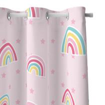 Cortina Infantil Arco Íris para Quarto de Menina 2,80x1,40m - Quartinhos