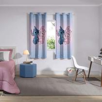 Cortina Infantil Blackout 100 Pvc Stitch Love 2,40 X 1,70m