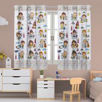 Cortina Infantil Blackout Estampada 2,00x1,40 Decoração, Quarto, Menina, Menina, Criança.