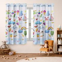 Cortina Infantil Blackout Estampada 2,00x1,40 Decoração, Quarto, Menina, Menina, Criança.