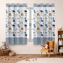 Cortina Infantil Dinossauro Dino 2,00x1,50 Decoração, Quarto, Menina, Menino, Criança