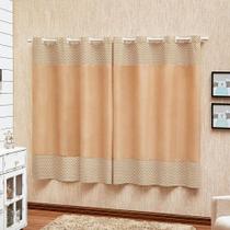 Cortina Infantil Estampada 2M X 1,70M Listrado Bege Neutra