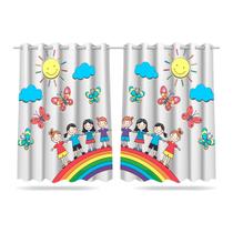 Cortina Infantil Lapis De Cor Decoração Escolar 2,60x1,50m