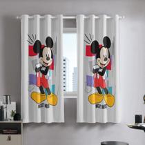 Cortina Infantil Mickey Mouse Corta Luz Tecido Blackout 70% 2,60 x 1,70 Bella Janela