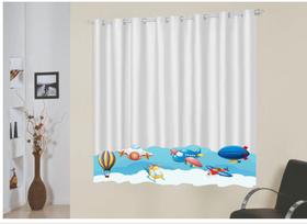 Cortina Infantil para Quarto 2,20 x 1,40 Aviões