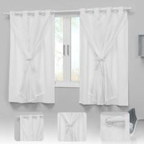 Cortina Infantil Para Quarto Bebê 2,20X1,30 Branco Teen