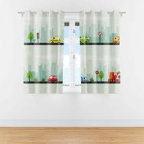 Cortina Infantil para Quarto Carros na Cidade 2,80m x 1,40m