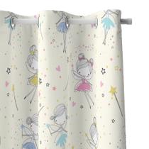 Cortina Infantil para Quarto de Meninas Fadas 2,80m x 1,40m - Quartinhos