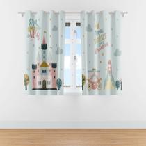 Cortina Infantil Princesa e Castelo para Quarto 2,80x1,40m Cortina Infantil Princesa e Castelo para Quarto 2,80x1,40m