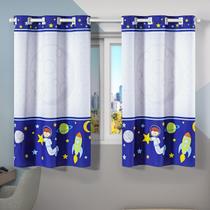 Cortina Infantil Quarto Criança 2,00M X 1,30M Astronauta - Enxoval Vip