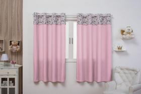 Cortina Infantil Quarto De Bebe 2,80 X 1,70M Nuvem Rosa