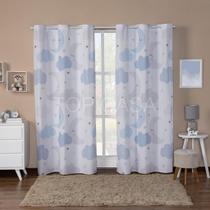 Cortina Infantil Quarto Sala Decoração Nuvem ul 300X220Cm Cortina Infantil Quarto Sala Decoração Nuvem ul 300X220Cm