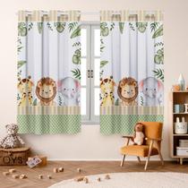 Cortina Infantil Safari Baby 2,00x1,50 Decorativa para Quarto e Janela