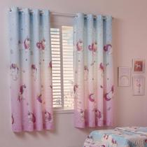 Cortina Infantil Santista Basic 2,00m x 1,80m Magic Rosa Azul