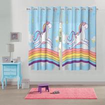Cortina Infantil Unicórnio 3,00 x 1,80 Lepper (Varão 2m)