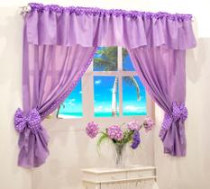 Cortina Infantil Ursinha 2,00m X 1,70m Lilás F101 Cortina Infantil Ursinha 2,00m X 1,70m Lilás F101