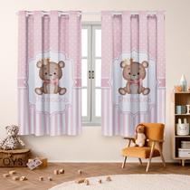 Cortina Infantil Ursinhos 2,00x1,50 Decoração, Quarto, Menina, Menino, Criança