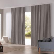 Cortina Inove Corta Luz de Tecido Blend Trilho Suisso 6,60x2,80m Taupe - Bella Janela