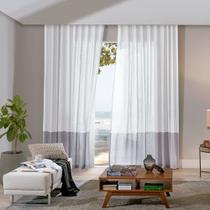 Cortina Inove Mônaco Barrada para Trilho Suisso 6,60x2,80 Branco/Alumínio - Bella Janela