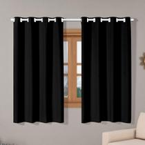 Cortina Isa Varão Tecido Oxford 2,00M X 1,40M P/ Preto