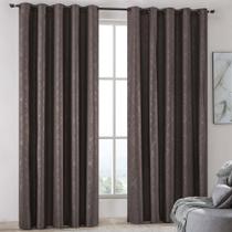 Cortina Iza Jacquard Estampado Floral 2,00x1,60m Sala Quarto Varão 2M - Marrom - 100% Poliéster Cortina Iza Jacquard Estampado Floral 2,00x1,60m Sala Quarto Varão 2M - Marrom - 100% Poliéster