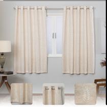 Cortina Jackar Luxo 2,80x1,70 Jacquard com Ilhós Cromado