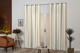 Cortina Jacquard 3M X 2,50M Palha Sala Quarto Cozinha