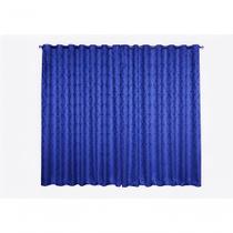 Cortina Jacquard 4,00x2,50 para Varão Simples Poliéster para Sala Azul Ludatex Cortina Jacquard 4,00x2,50 para Varão Simples Poliéster para Sala Azul Ludatex